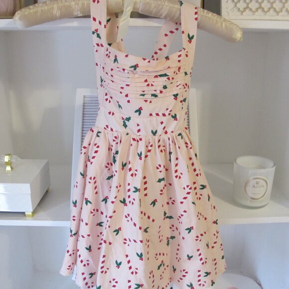 SweetHoney Girl's Candy Cane Dress with Ruffle Shorties Size 6Y EUC - Picture 3 of 4